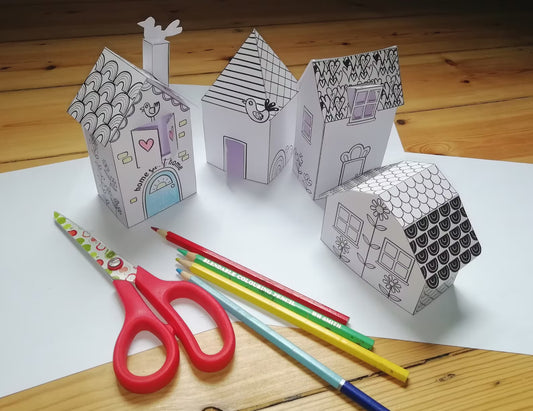 Printable Paper Houses | DIY 3D Paper Craft for Kids & Adults