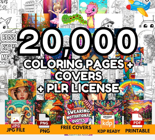 20K Coloring Pages KDP Bundle + PLR